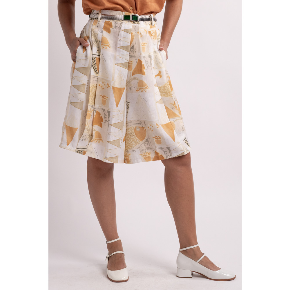 White Patterned Oversized Shorts - image 3